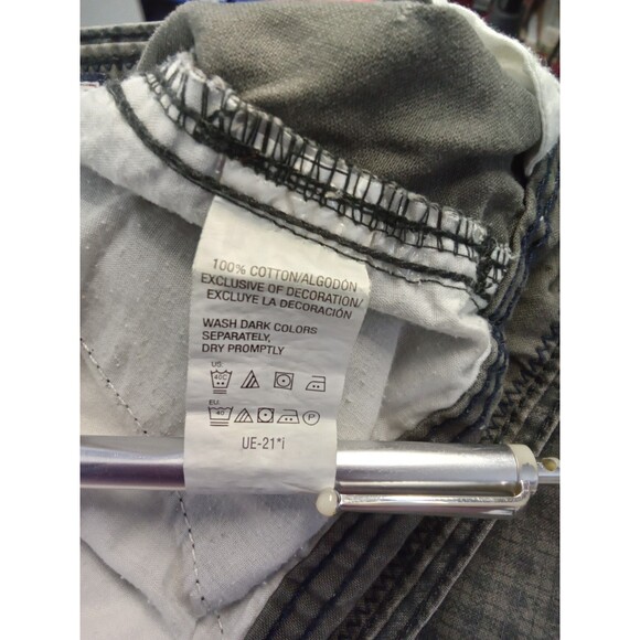 Izod Mens 34" Cargo Shorts Green Black - Picture 8 of 8